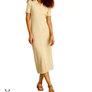 NWT Alex Mill Alice Ribbed Sweater dress in cream/beige s small